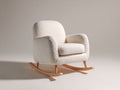 Fauteuil à bascule - Tissu bouclé - 89x80x88 cm - Crème - Style contemporain