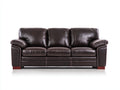 Canapé 3 places - Cuir - 216x94x86 cm - Brun chocolat - Style moderne