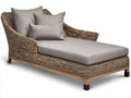 Bain de soleil - Rotin-Tissu - 192x96x91 cm - Naturel-Grège - Style classique