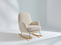 Fauteuil à bascule - tissu bouclé - 89x80x97 cm - écru - style moderne chaleureux