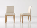 Chaise de salle à manger - Similicuir-Bois - 47x55x89 cm - Crème-Bois naturel - Style moderne