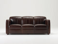 Canapé 3 places - Cuir - 205x89x82 cm - Brun foncé - Style contemporain