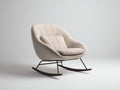 Fauteuil à bascule - Tissu bouclé - 92x79x85 cm - écru - Style moderne