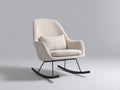 Fauteuil à bascule - tissu bouclé - 92x81x96 cm - beige clair - style moderne