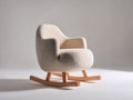 Fauteuil à bascule - tissu bouclé - 86x78x85 cm - crème - style nordique