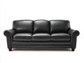 Canapé 3 places - Cuir - 210x93x88 cm - Noir - Style classique