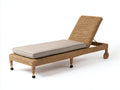 Bain de soleil - Rotin-Tissu - 198x72x92 cm - Naturel-Beige - Style naturel réglable