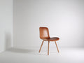 Chaise de salle à manger - Similicuir-Bois - 49x55x84 cm - Cognac-Bois naturel - Style scandinave