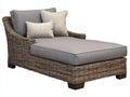Bain de soleil - Rotin-Tissu - 186x98x90 cm - Brun grisé-Gris taupe - Style contemporain