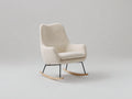 Fauteuil à bascule - Tissu bouclé - 84x75x102 cm - Ivoire - Style scandinave