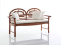 Banc de jardin - Bois-Tissu - 132x64x94 cm - Marron-Blanc cassé - Style classique