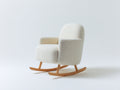 Fauteuil à bascule - Tissu bouclé - 80x73x90 cm - Blanc cassé - Style minimaliste
